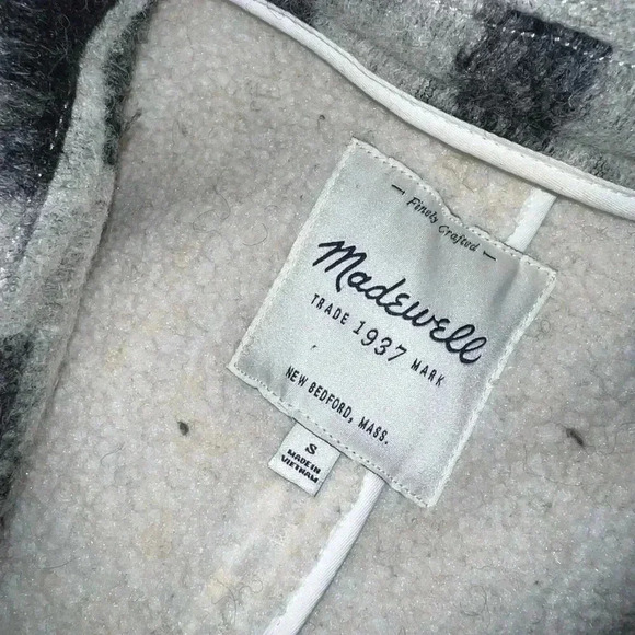 Madewell Black and Gray Plaid Teddy Jacket - Picture 2 of 16